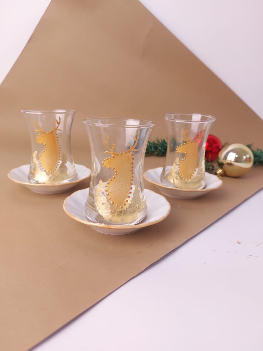 Metallic Deer Tea Cups