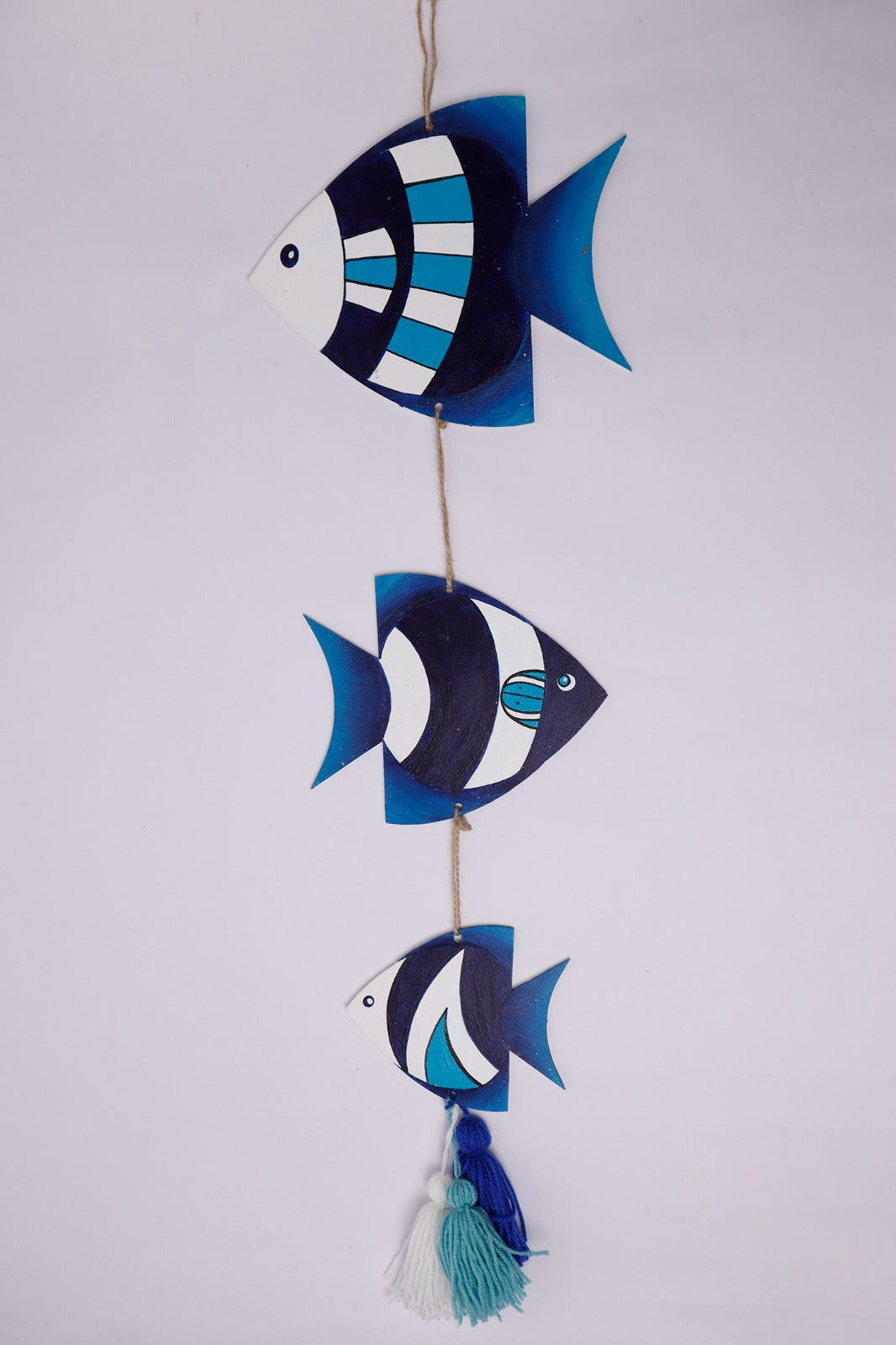 White & Blue Fish set Wall Décor