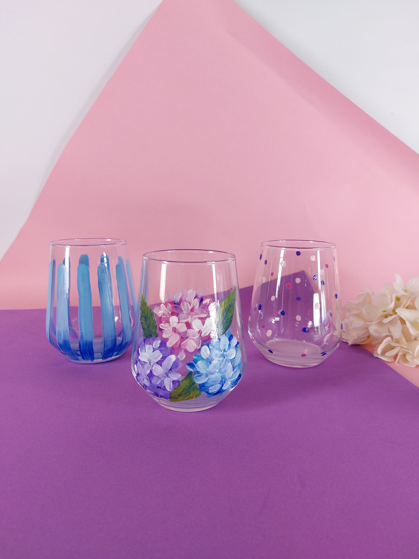 Hydrangea Water Cups Set of Six