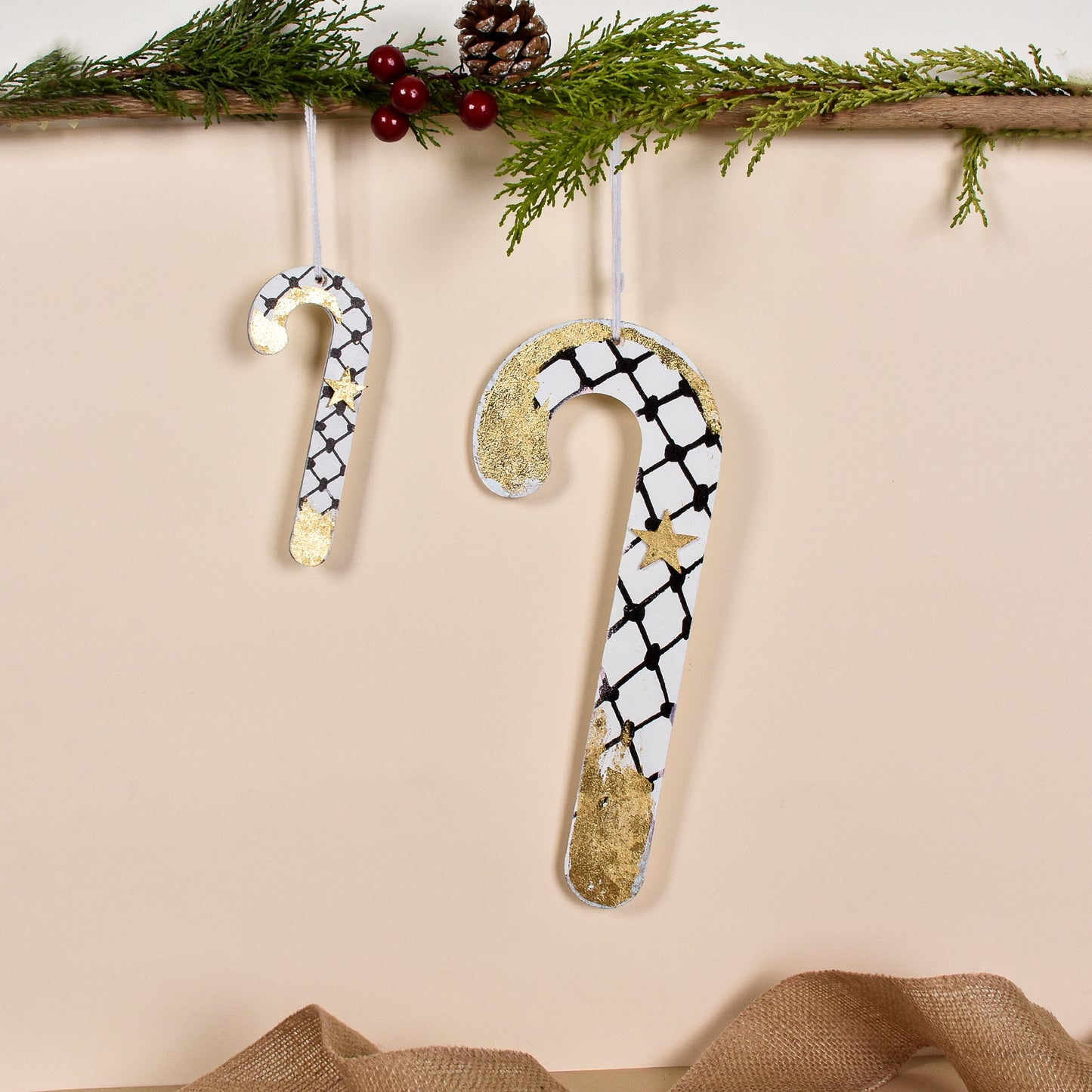 Palestine Small Ornament Cane set of 2