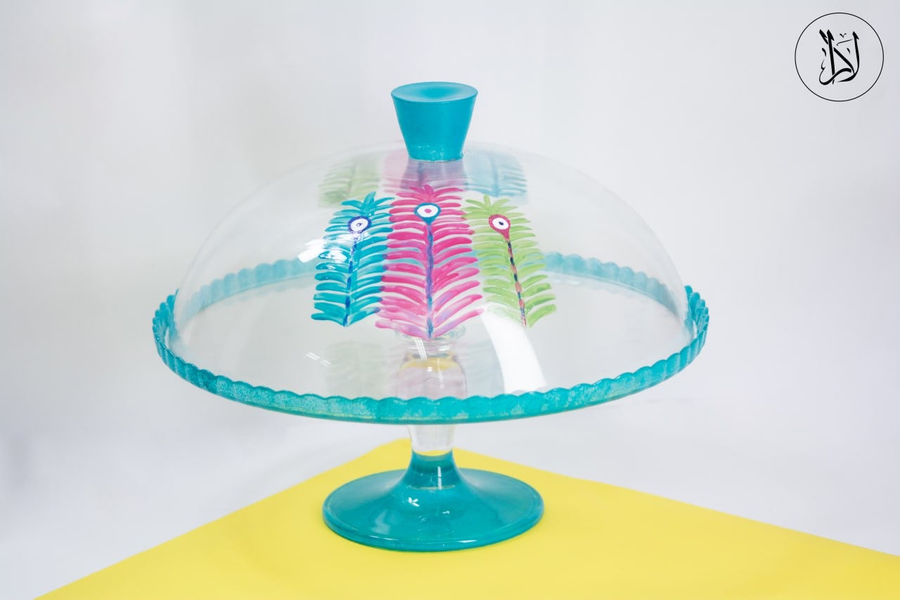 Peacock Feather – Cake Stand with Cover (30cm)