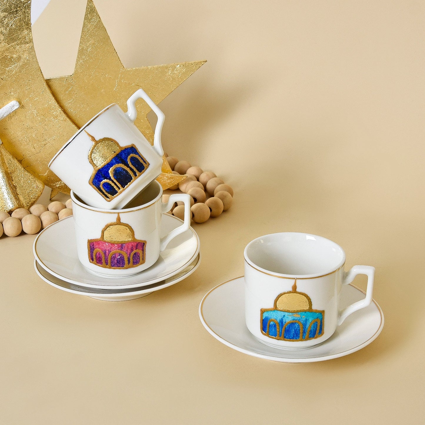 Golden Dome - Turkish Coffee Cups Set of Six