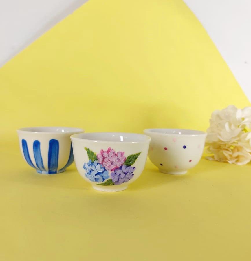 Hydrangea Arabic Coffee Cups Set of Six