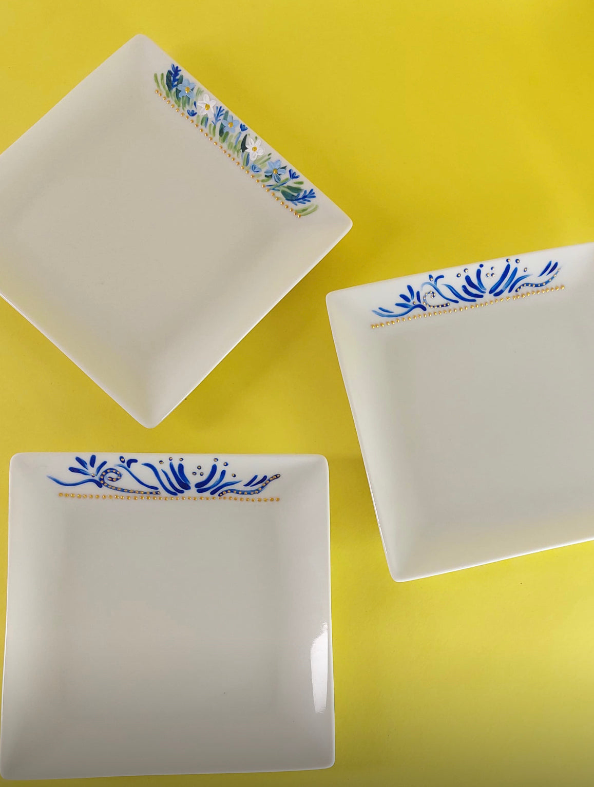 Blue Easter Egg Dessert Plates Set of Six