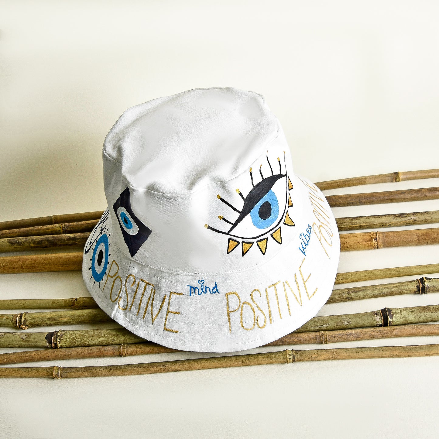 White Denim Eyes Hat