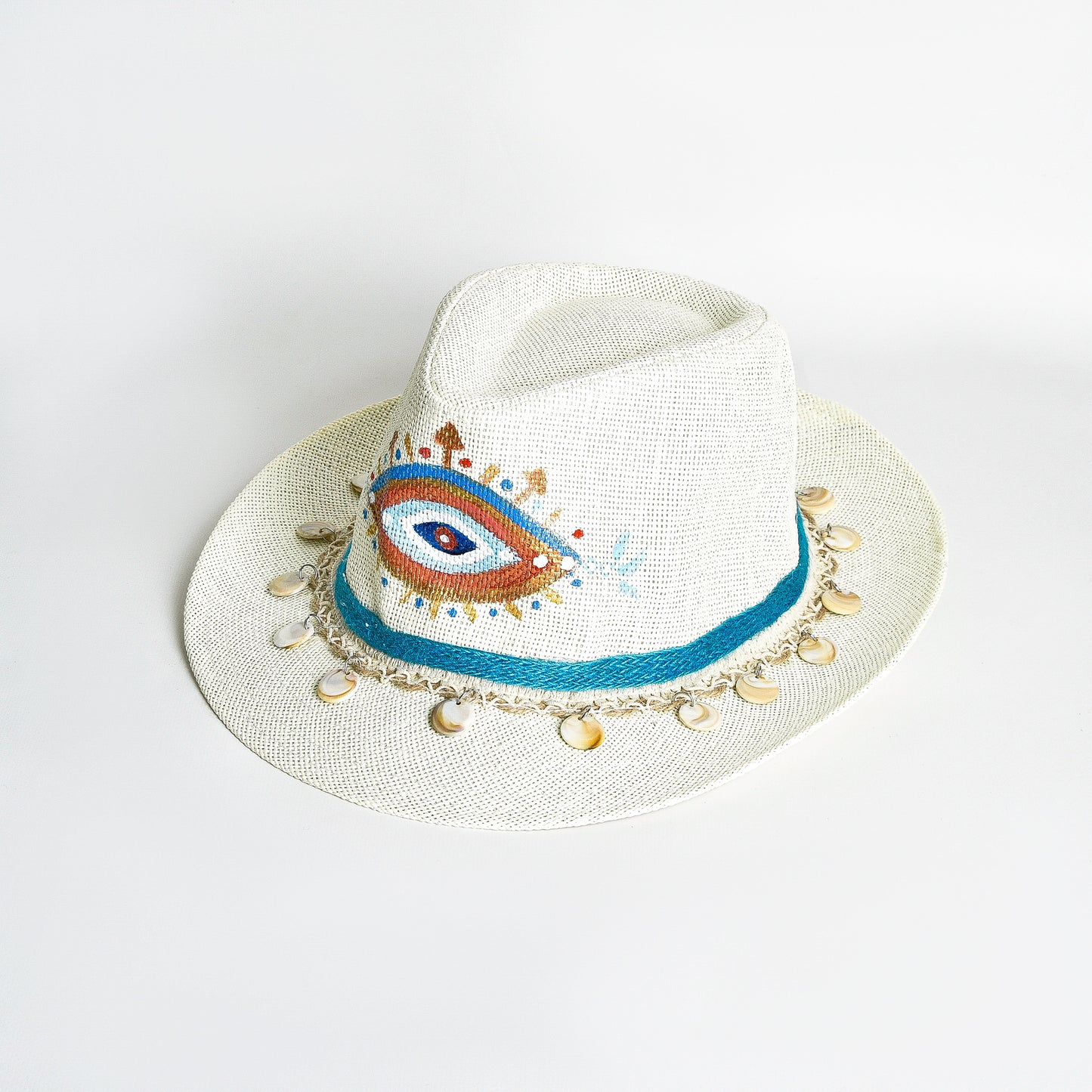 Off White Tribal Eye Hat