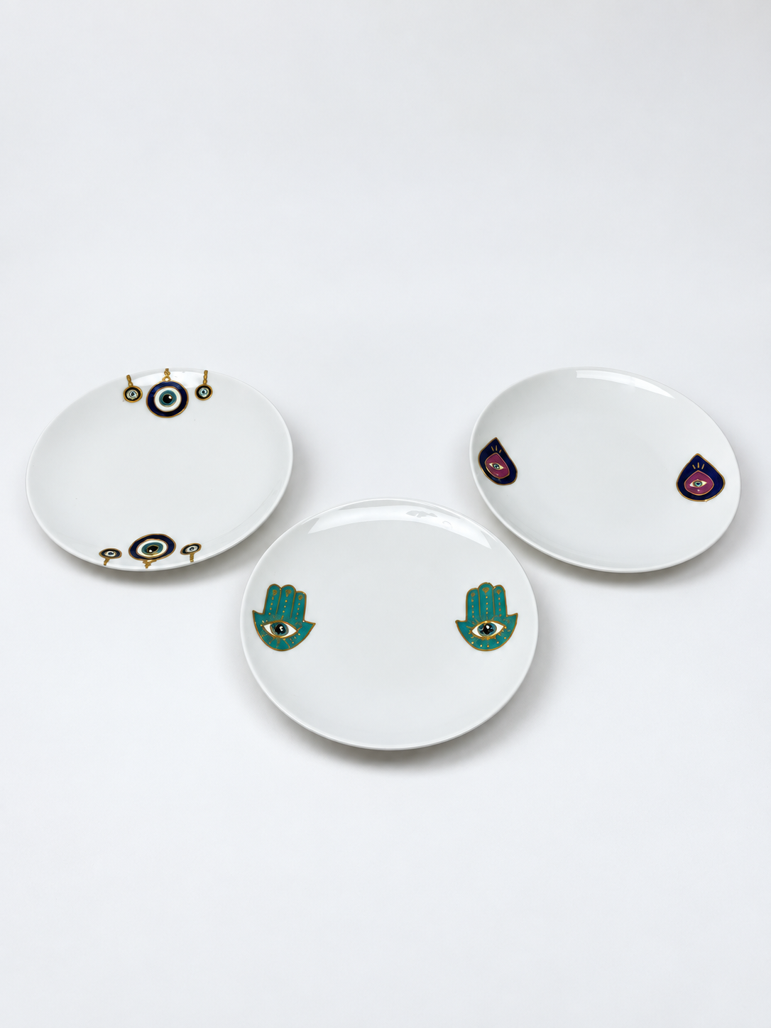Hamsa & Nazar Charms Dessert Plates Set of Six