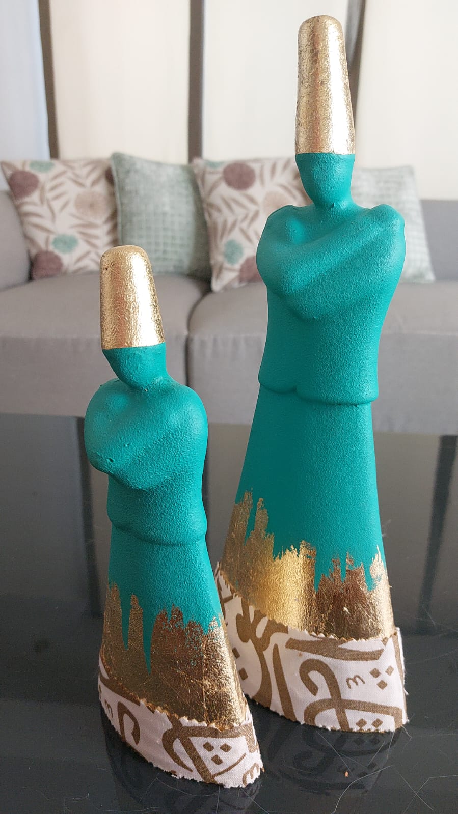 Standing Dervish With Gold Leaf set of 2