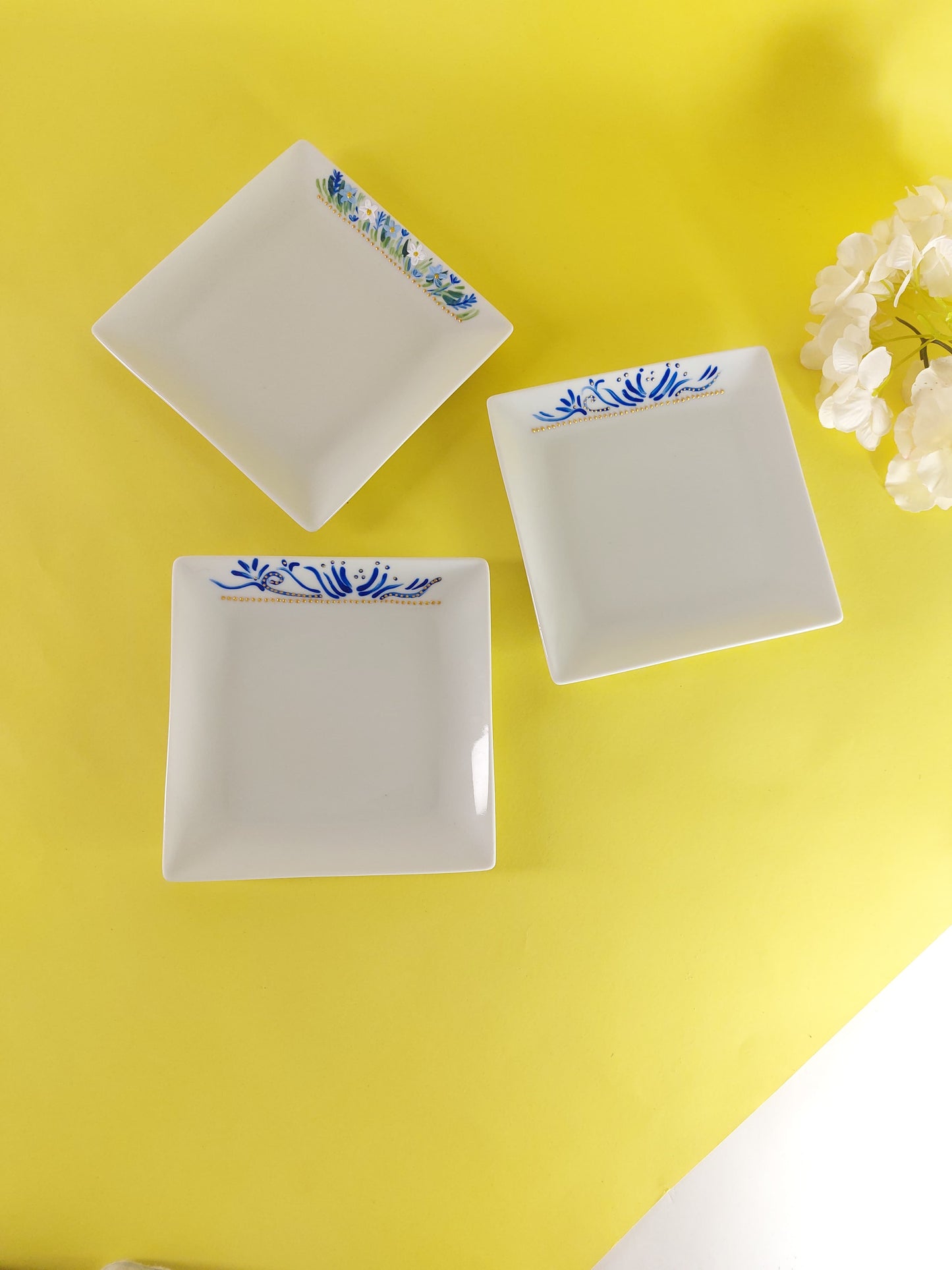 Blue Easter Egg Dessert Plates Set of Six