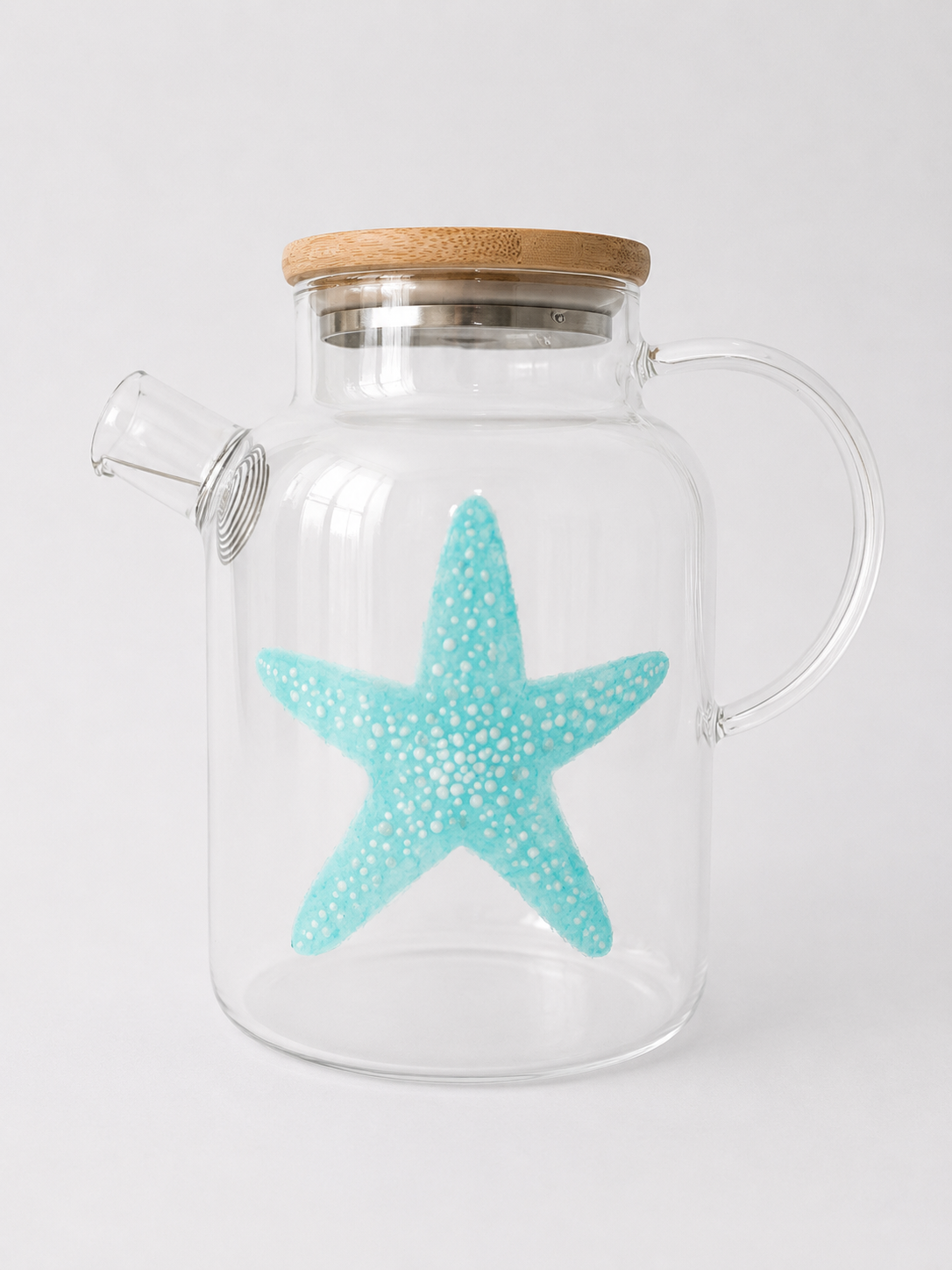 Mediterranean Sea Life Glass Teapot