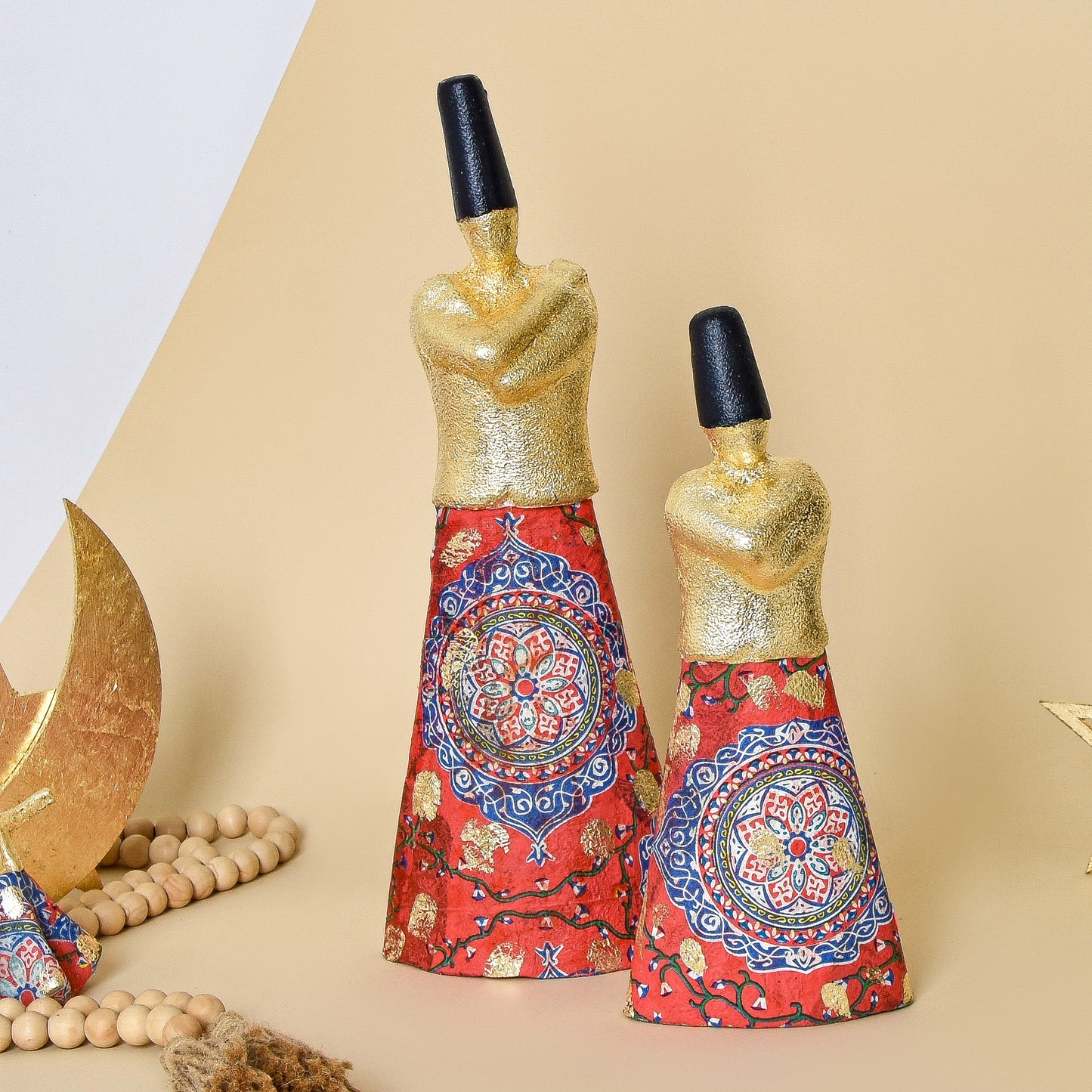 Egyptian Khayamiah Collage Standing Dervish set of 2