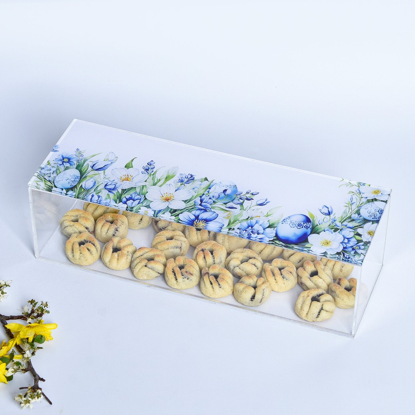 Blue Easter Egg Plexi Box 30X10CM