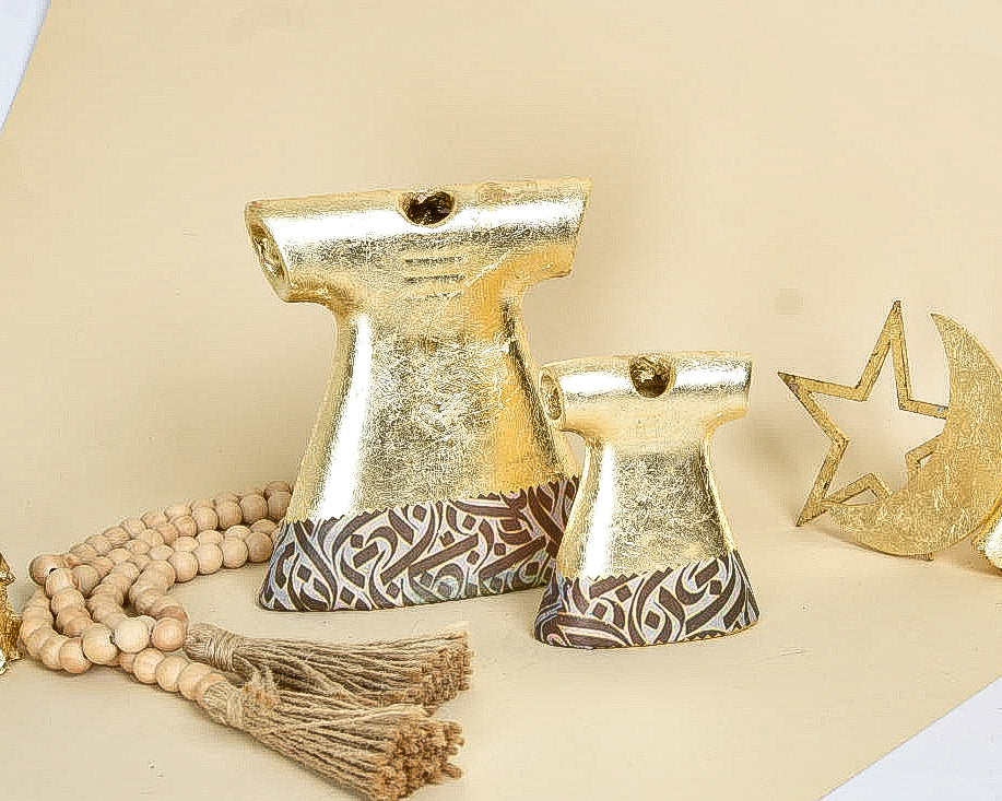 Golden Calligraphy – Clay Kaftan Set