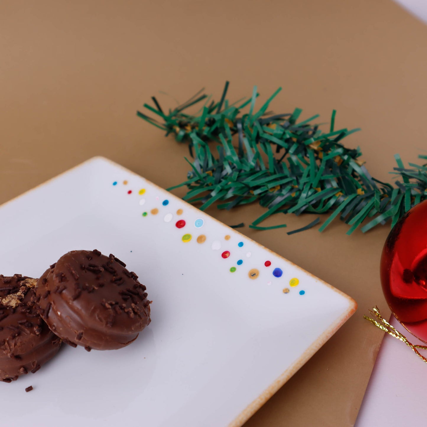 Three Metallic Christmas Trees Dessert Plates Set of Six