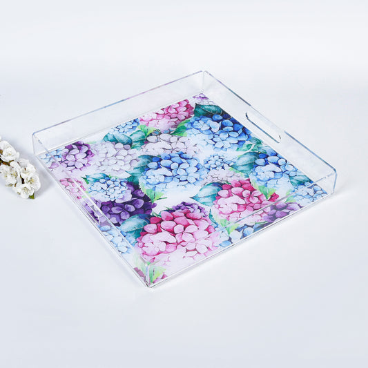 Hydrangea Plexi Tray 30X30CM
