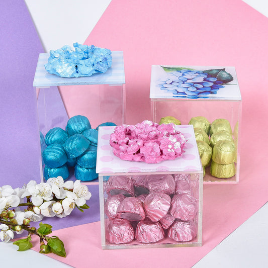 Hydrangea Boxes Set of 3 10X10X10CM 10X10X8CM 10X10X12CM
