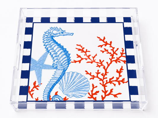 Mediterranean Sea Life Square Plexiglass Tray