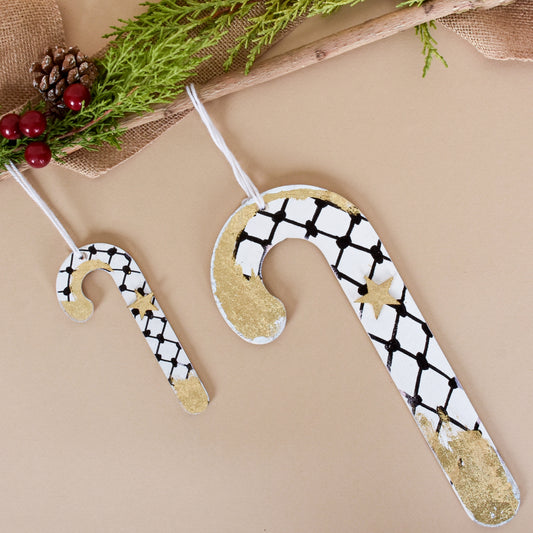 Palestine Big Ornament Cane set of 2