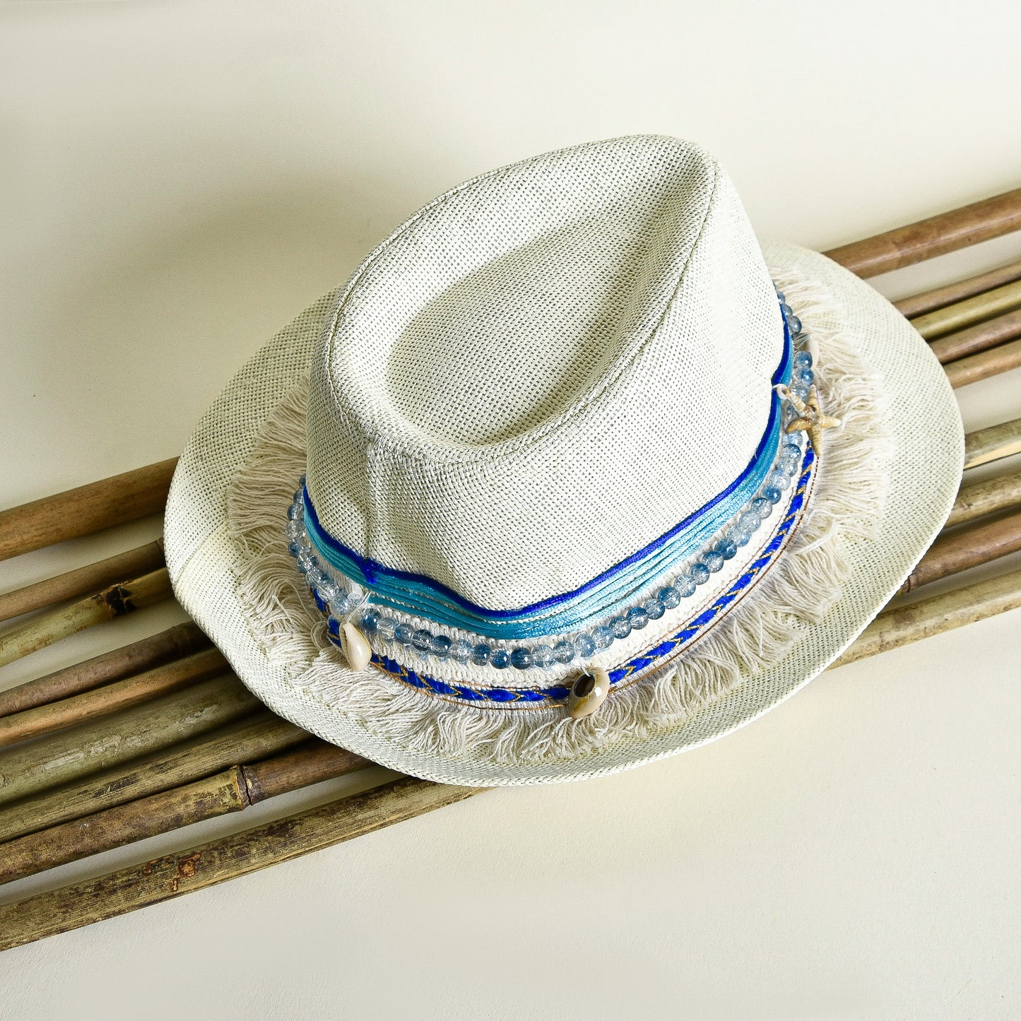 Blue Embellished Hat