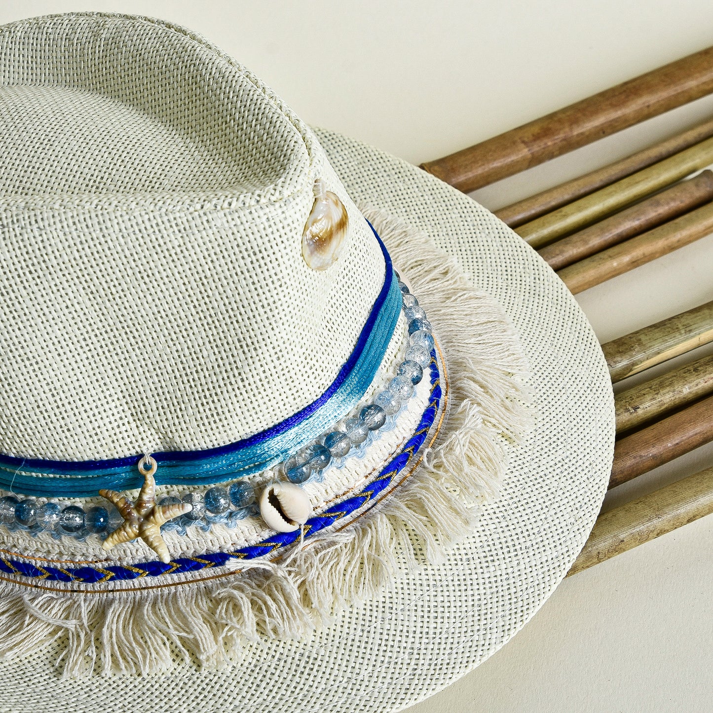 Blue Embellished Hat