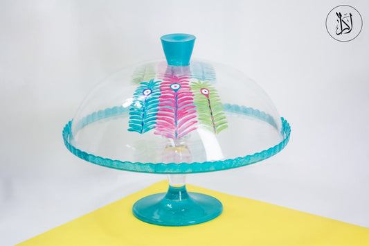 Peacock Feather – Cake Stand with Cover (30cm)