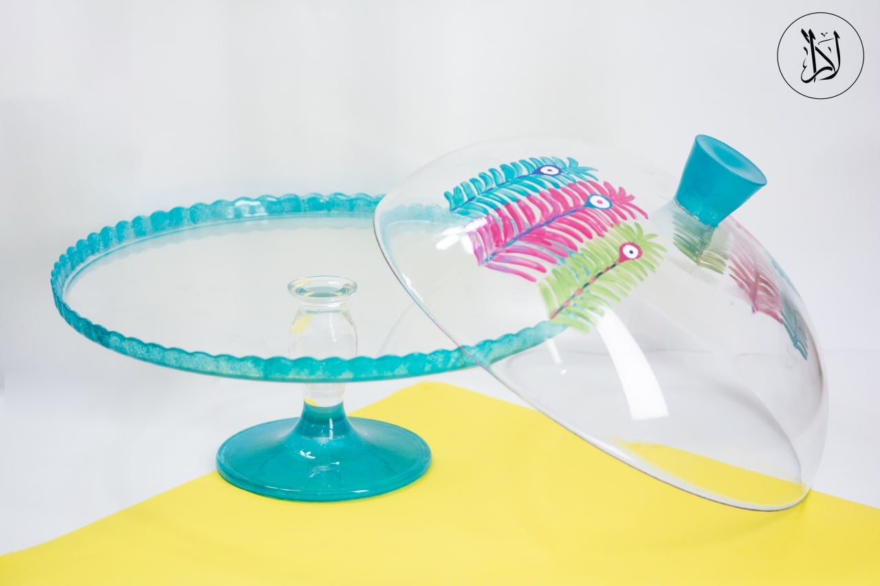 Peacock Feather – Cake Stand with Cover (30cm)