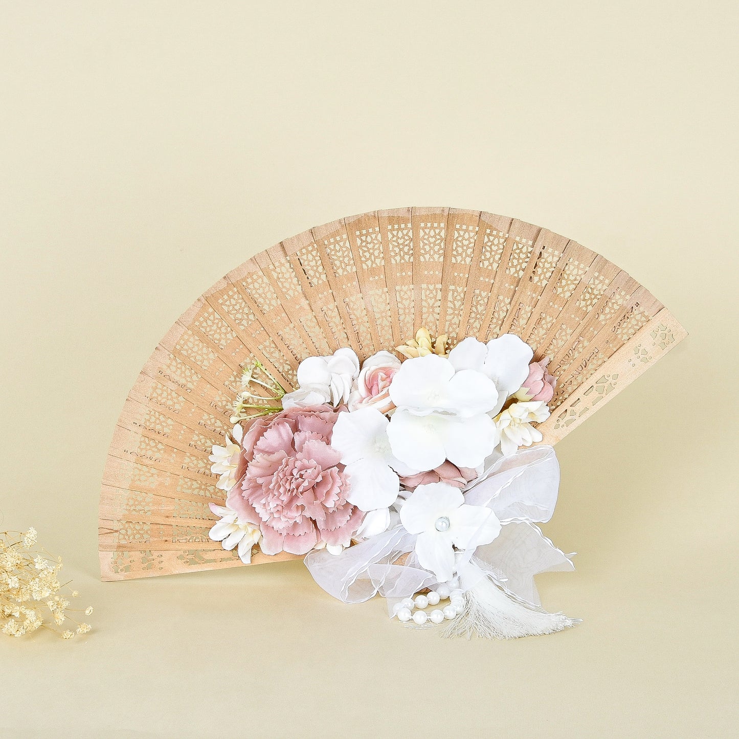 Bridal Fans – Blush Roses & Peonies