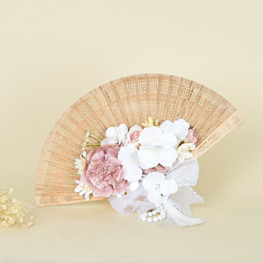 Bridal Fans – Blush Roses & Peonies