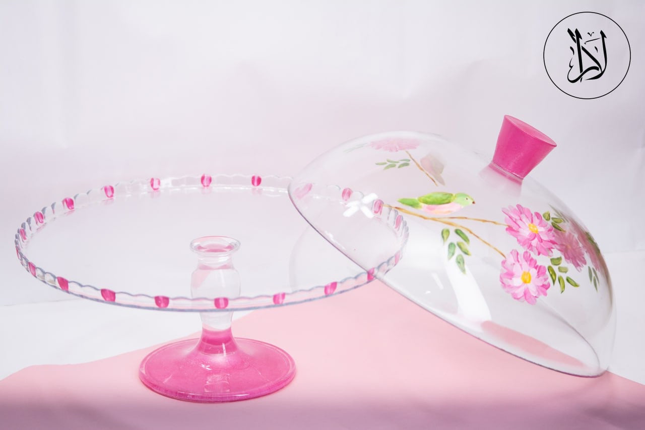 Bird & Flower Pink Blooms
 – Cake Stand with Cover (30cm)