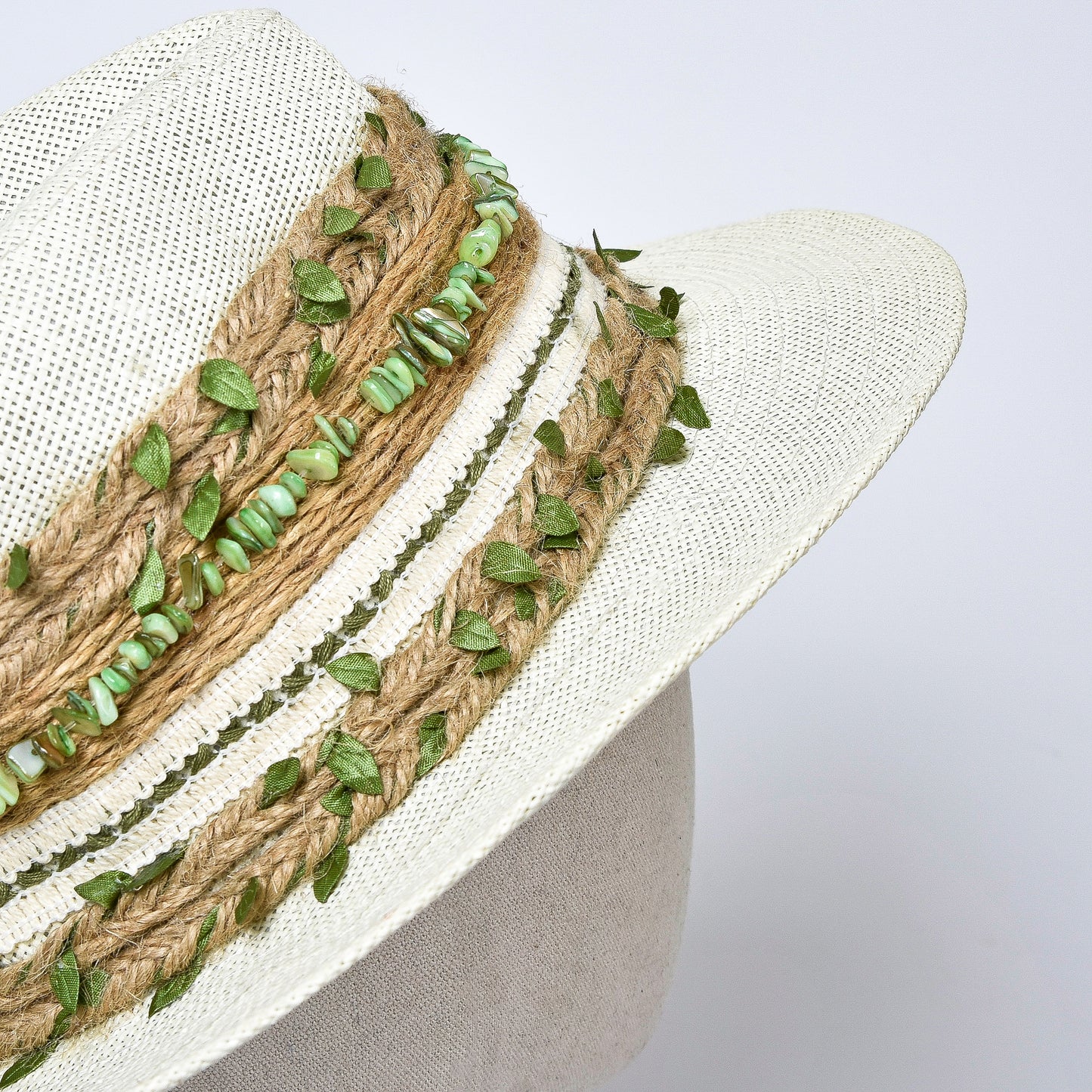 Olive Green Embellished Hat