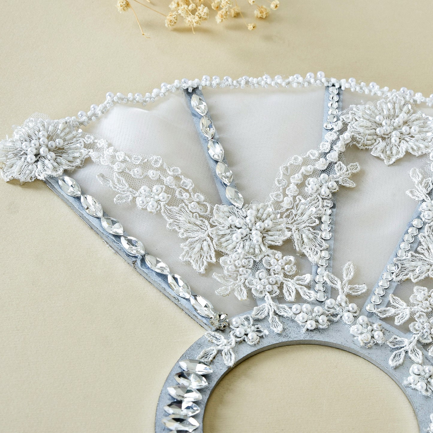 Bridal Fans – Lace & Crystal Grace