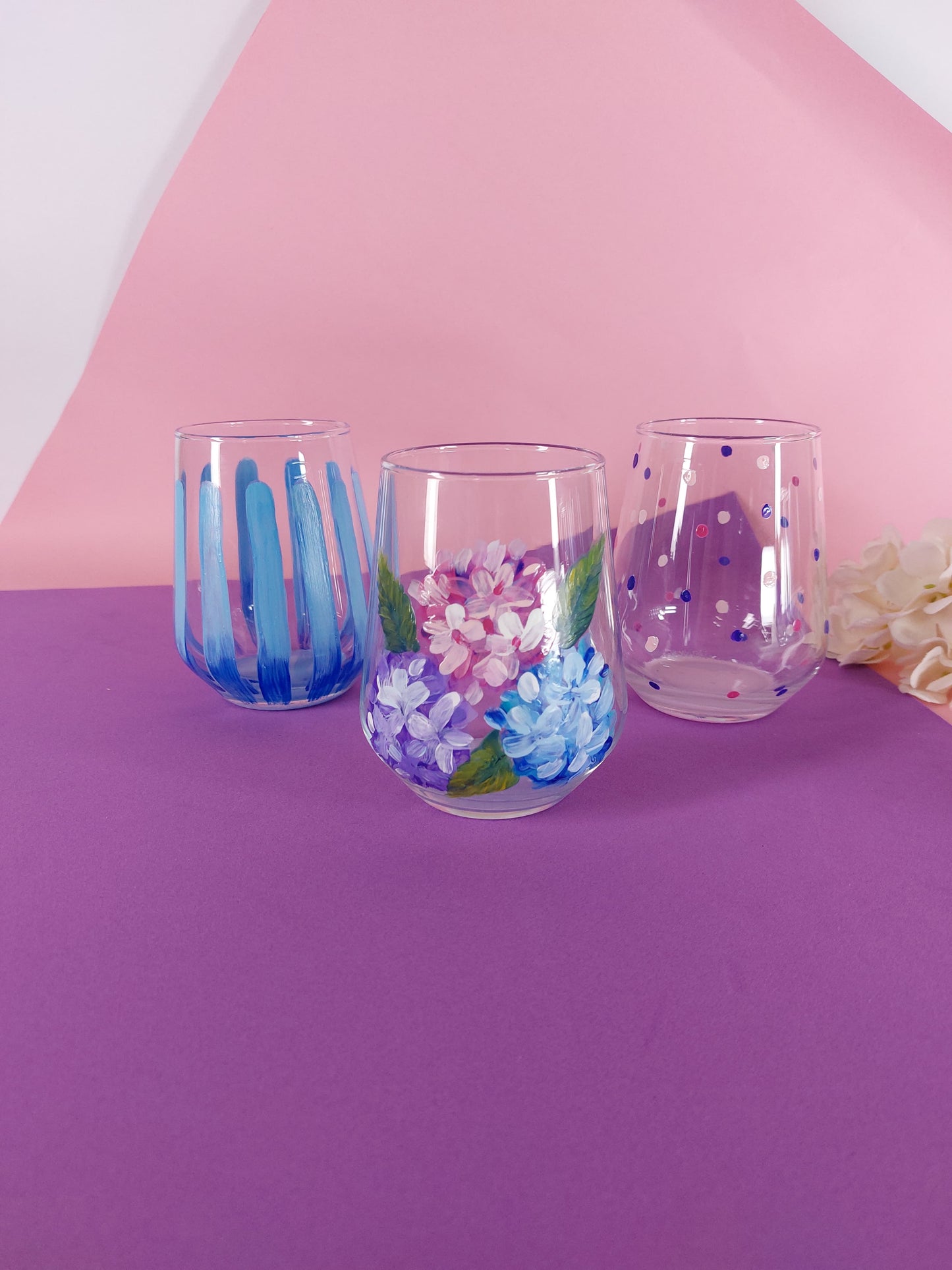 Hydrangea Water Cups Set of Six