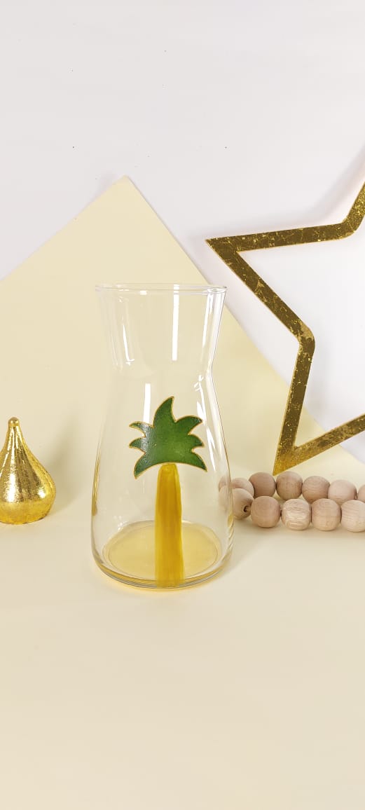 Green Palm Tree Water Carafe