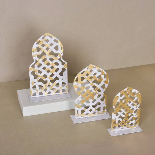 Metal Embellished Table Decoration Set of 3
