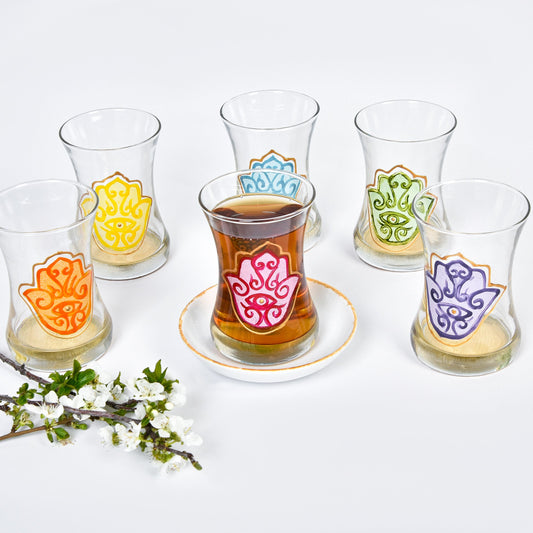 Rainbow Fatima Tea Cups – Set of Six”
