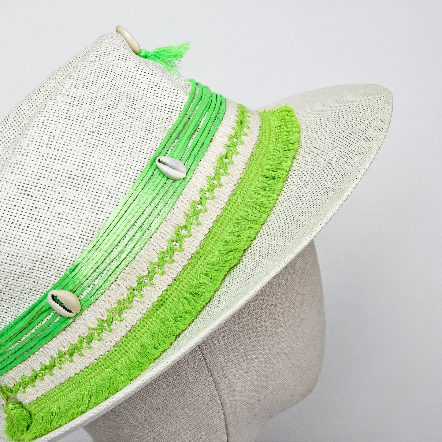 Neon Green Embellished Hat