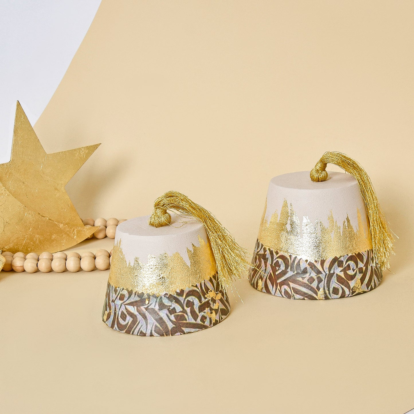 Dark Calligraphy Tarboosh set of 2