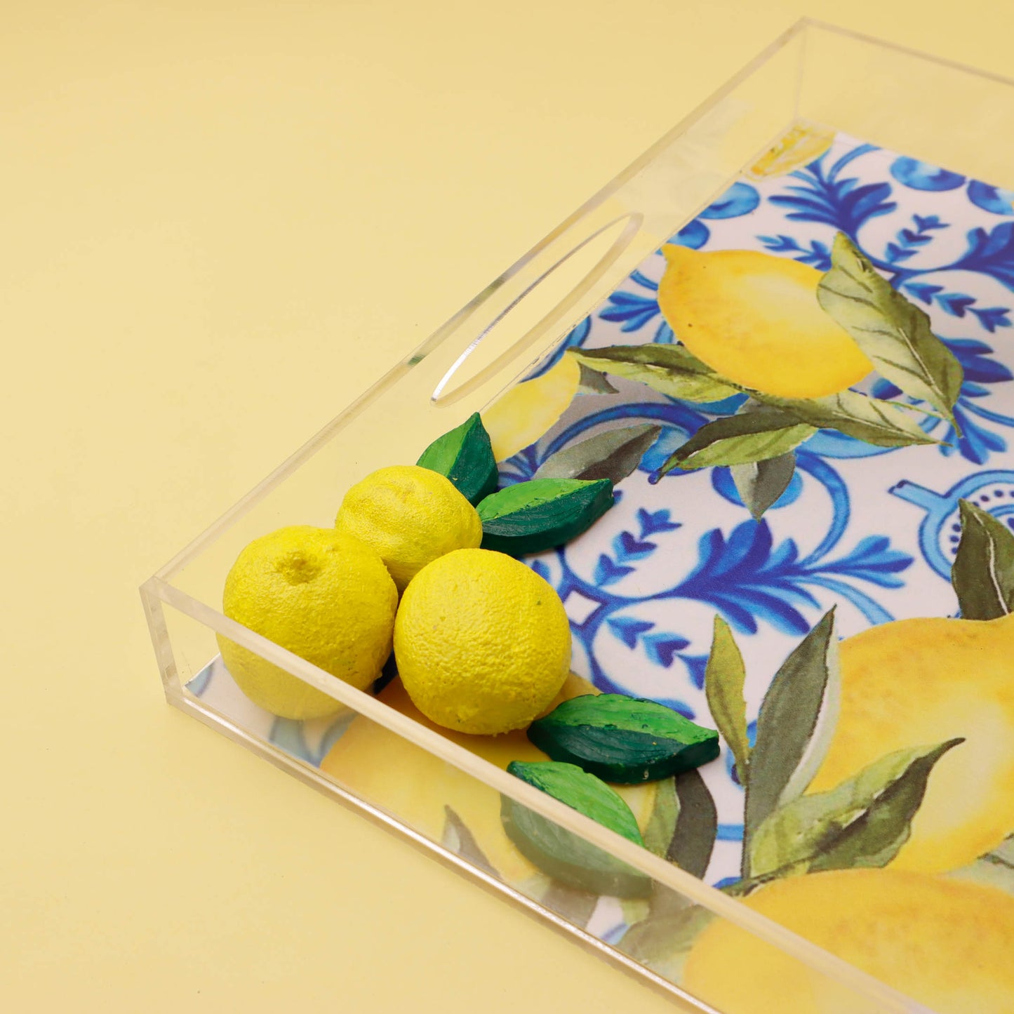 Fresh Lemons with Blue Plexi Tray 30X30CM