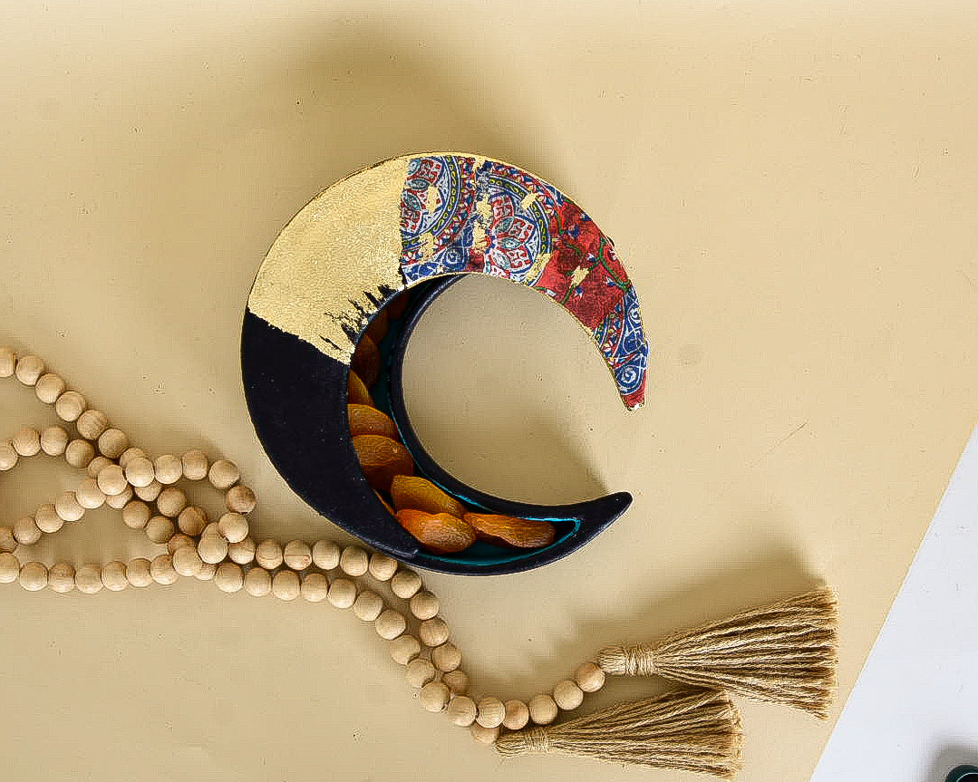 Dark Blue & Red Khayamiah Crescent Container