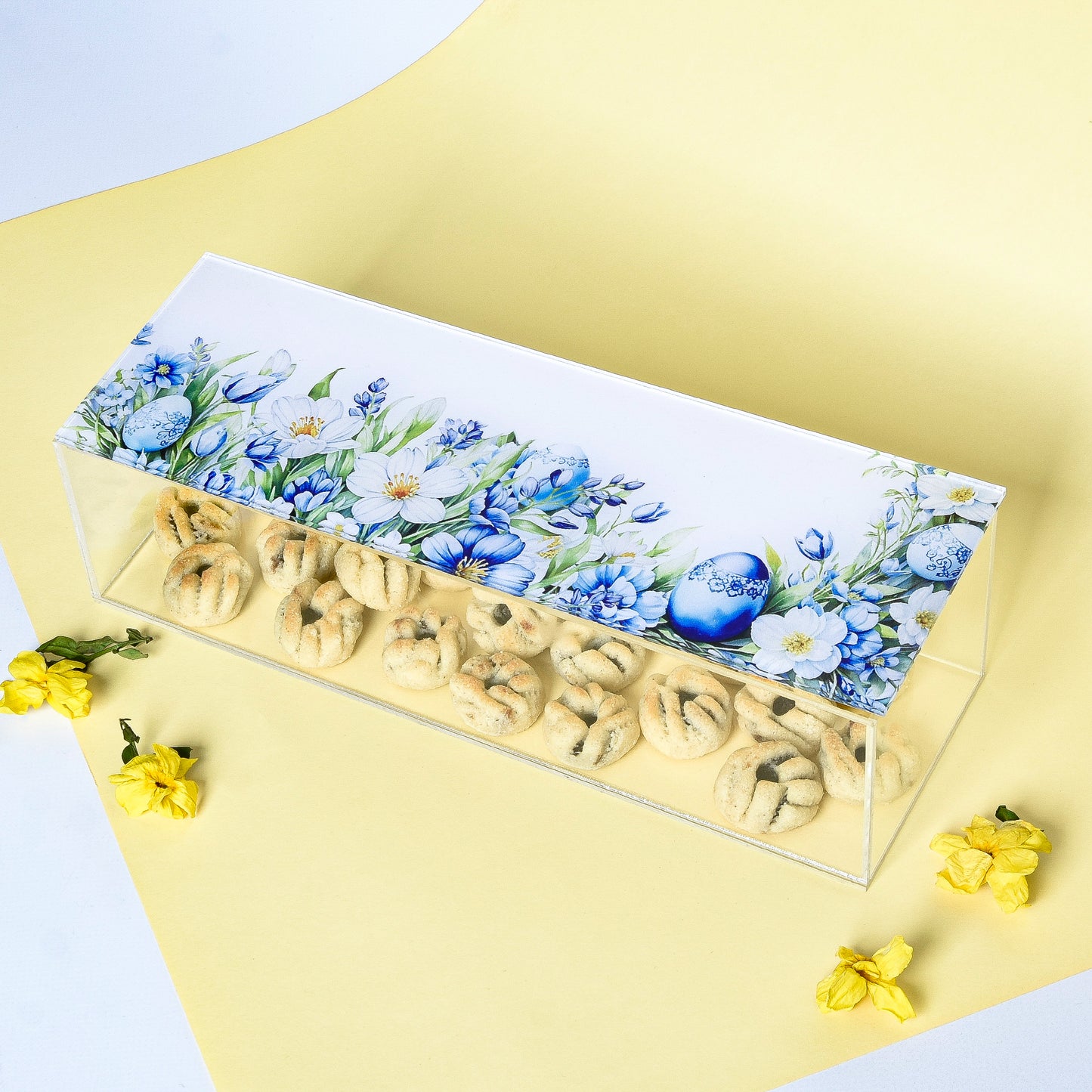 Blue Easter Egg Plexi Box 30X10CM