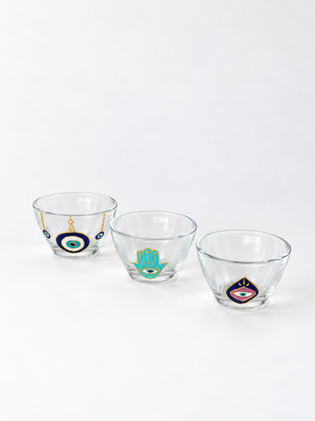 Hamsa & Nazar Charms Arabic Coffee Cups Set of Six
