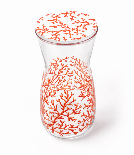 Mediterranean Sea Life Glass Carafe with Plexiglass Cover