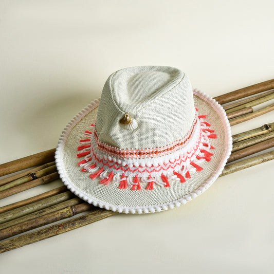 Orange Embellished Hat