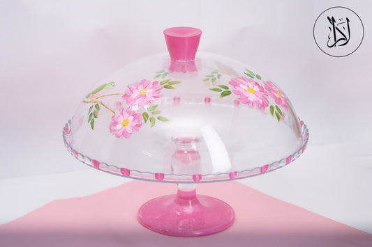 Bird & Flower Pink Blooms
 – Cake Stand with Cover (30cm)