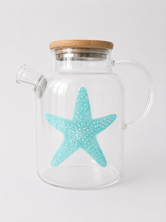 Mediterranean Sea Life Glass Teapot