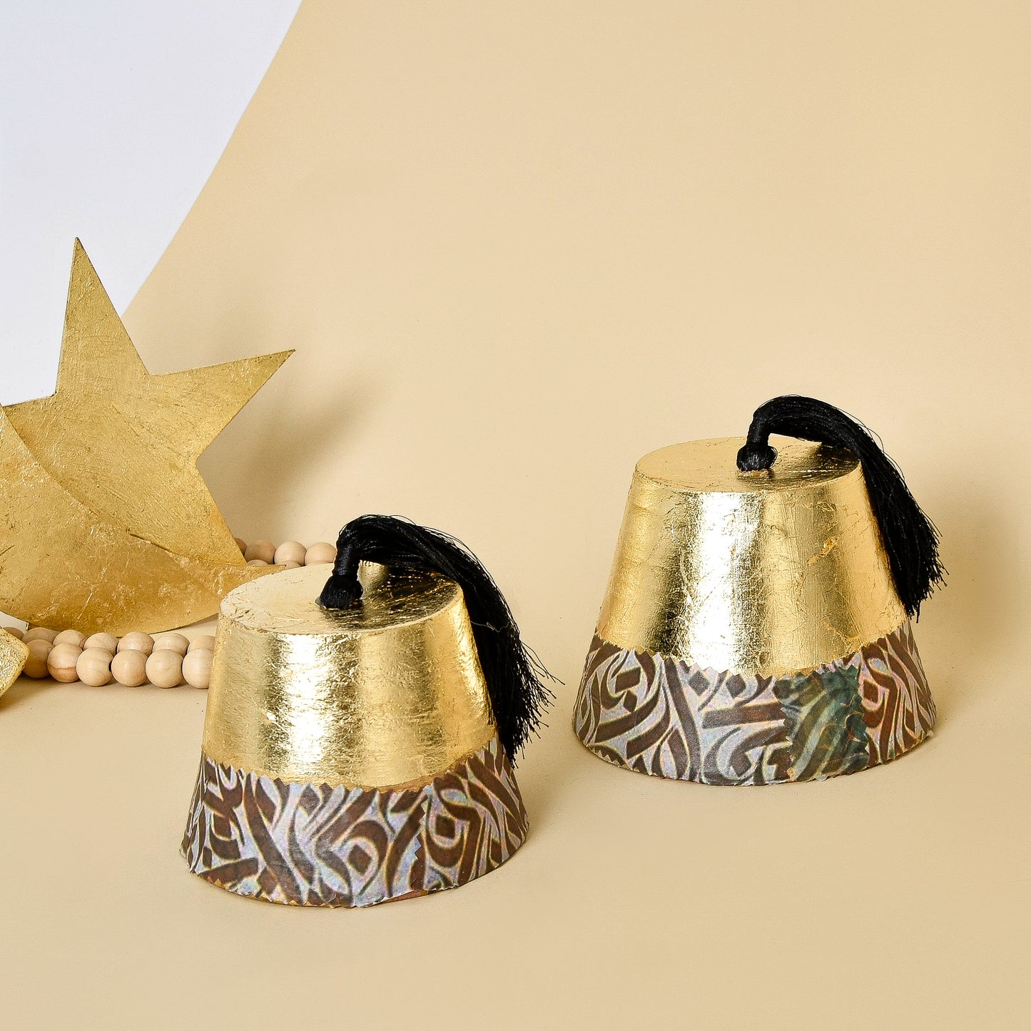 Dark Calligraphy Tarboosh set of 2