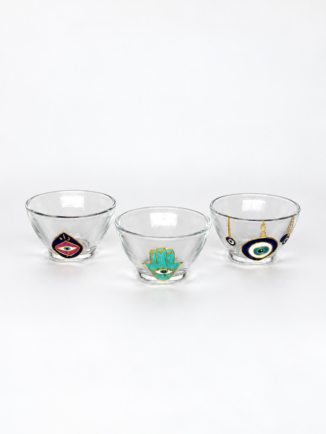 Hamsa & Nazar Charms Arabic Coffee Cups Set of Six