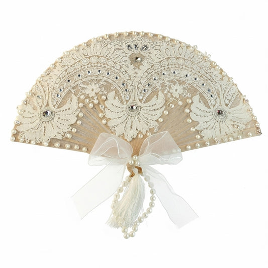 Bridal Fans – Lace & Pearl Elegance