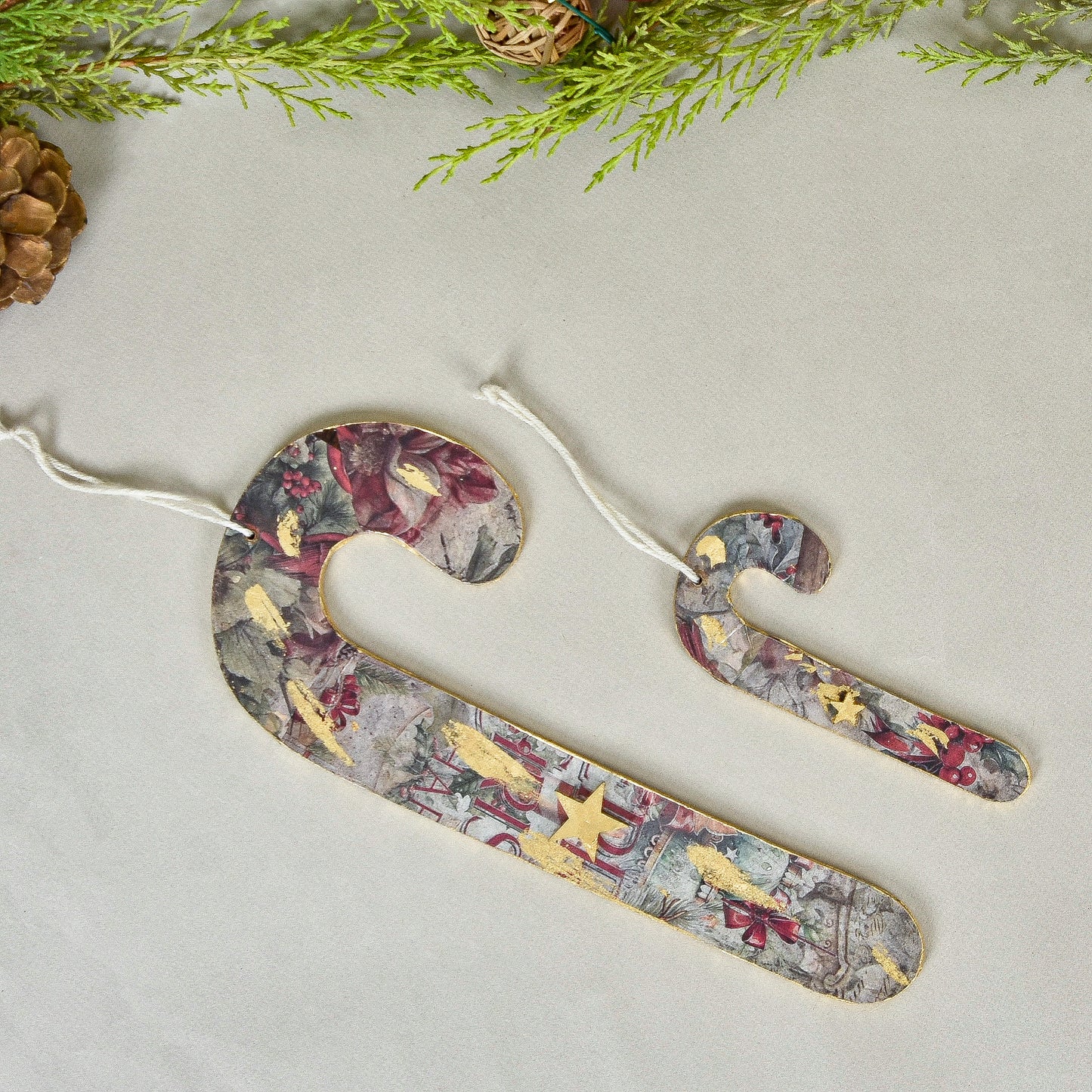 Multi Big Ornament Cane set of 2