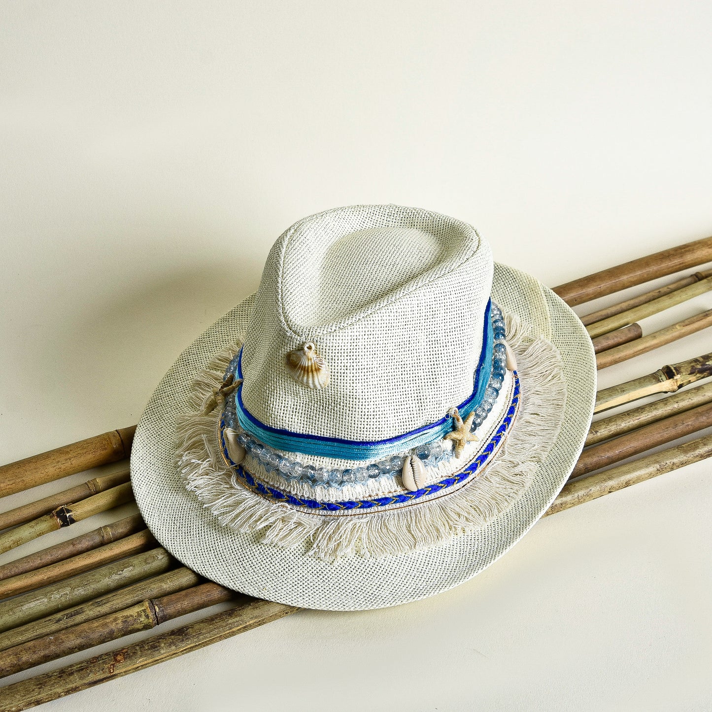Blue Embellished Hat